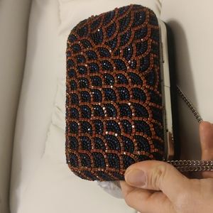 Zara embroidered clutch NWOT